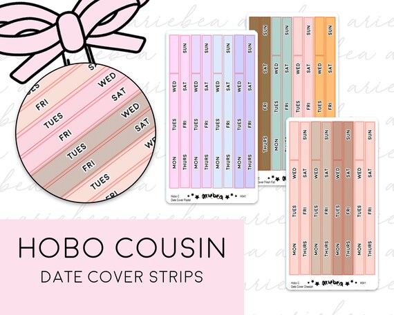 Hobonichi Weeks Date Covers PRINTABLE Planner Stickers Digital TN for use in Erin Hobonichi Planner Planner Stickers