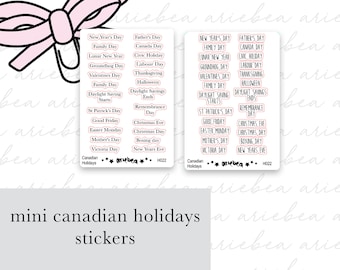 Hobonichi Functional Canadian Holidays Planner Stickers