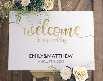 Wedding Welcome Sign | Welcome To Our Wedding Sign | Wedding Sign template for wedding | Reception sign #WBND19GD