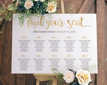 Wedding Seating Chart Size