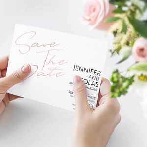 Rose Gold Save the Date Template Instant Download Save the Date ...