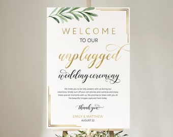 Unplugged Ceremony Sign | Unplugged Wedding Sign | Wedding Signage | Unplugged Wedding | Greenery | Watercolor | Wedding Sign #GRN019WBD