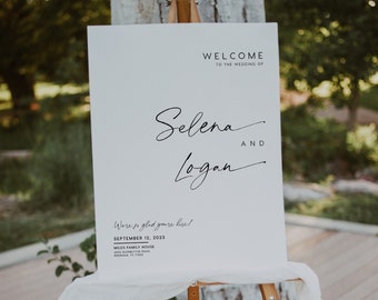 Welcome sign template, Wedding welcome sign, Modern minimal welcome sign #MATEA