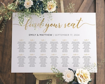 Personalised Navy and Gold Wedding Table Plan Seating Chart A3 A2 A1 Personalised Navy and Gold Wedding Table Plan Seating Chart A3 A2 A1