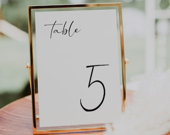 Numéros de table imprimables, numéros de table bohème, modèle de numéro de table minimaliste de mariage téléchargement immédiat #SCR021VSD