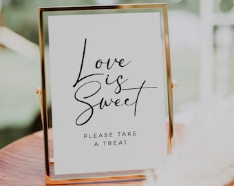 Love is sweet sign, Love is sweet template, Wedding sign, Template instant download #SCR021VSD
