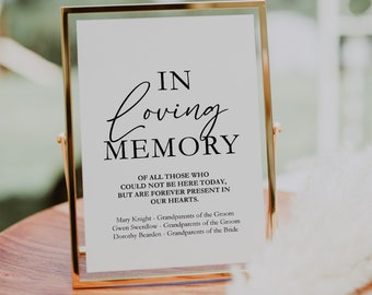 In loving memory sign, Wedding sign template, Boho wedding sign  #ELG021VSD