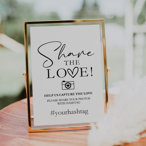 Share the love, Wedding share the love sign, Hashtag wedding sign #ELG021VSD