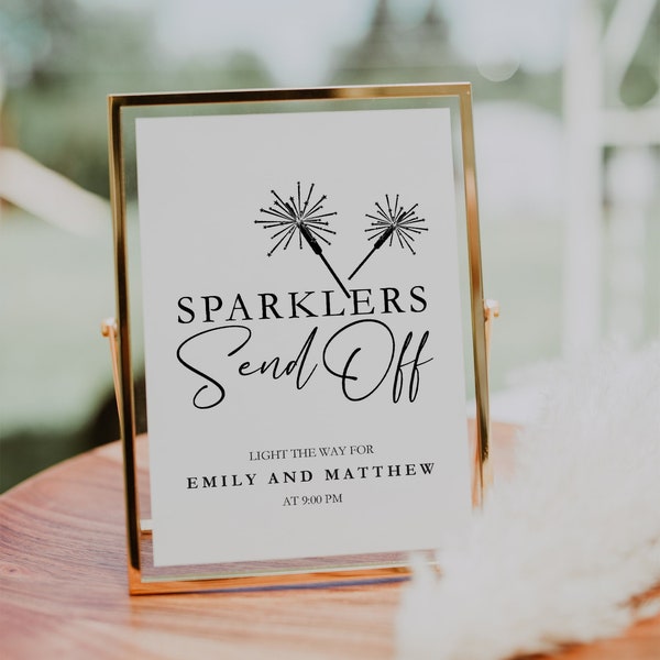 Sparkler send off sign, Wedding send off sign, Let love sparkle template printable  #ELG021VSD