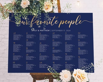 Our Favorite People Wedding Seating Chart Navy - Etsy Denmark