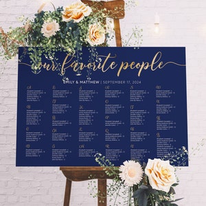 Navy Seating Chart Our Favorite People Sign Alphabetical - Etsy