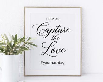 Capturez le signe modèle de hashtag d'amour, signes de mariage minimalistes #MNM020BND