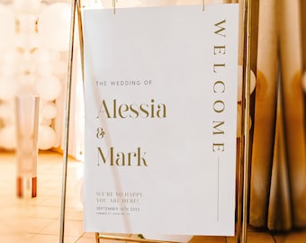 Welcome sign wedding, Gold welcome sign, Welcome sign template #NEAGOLD