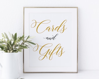 Cards and gifts sign, Wedding sign gold, Wedding cards and gifts #BSC020GLD