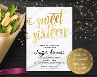 sweet 16 invitation etsy