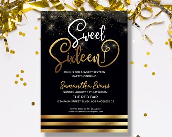 sweet 16 invitation etsy