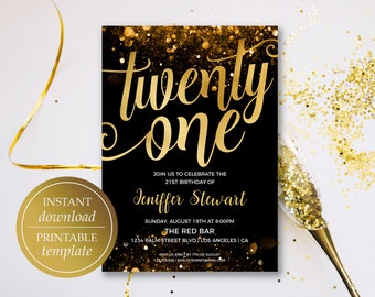 21st invitations etsy