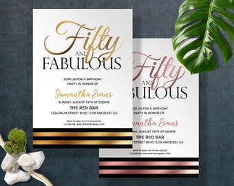 50 And Fabulous Invitations Etsy