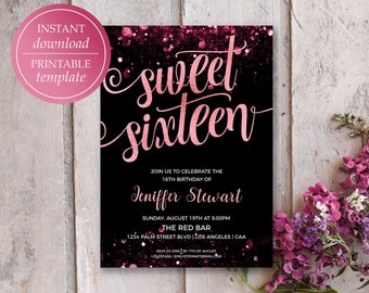 sweet 16 invitation etsy