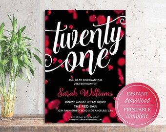 21st birthday invitations etsy