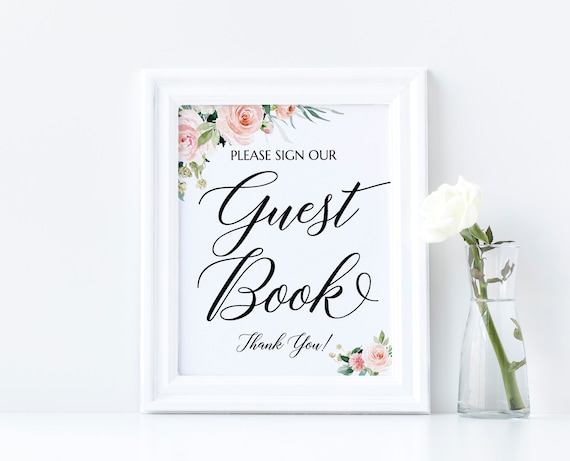 Guest Book Sign Template Printable Wedding Guest Book Sign | Etsy