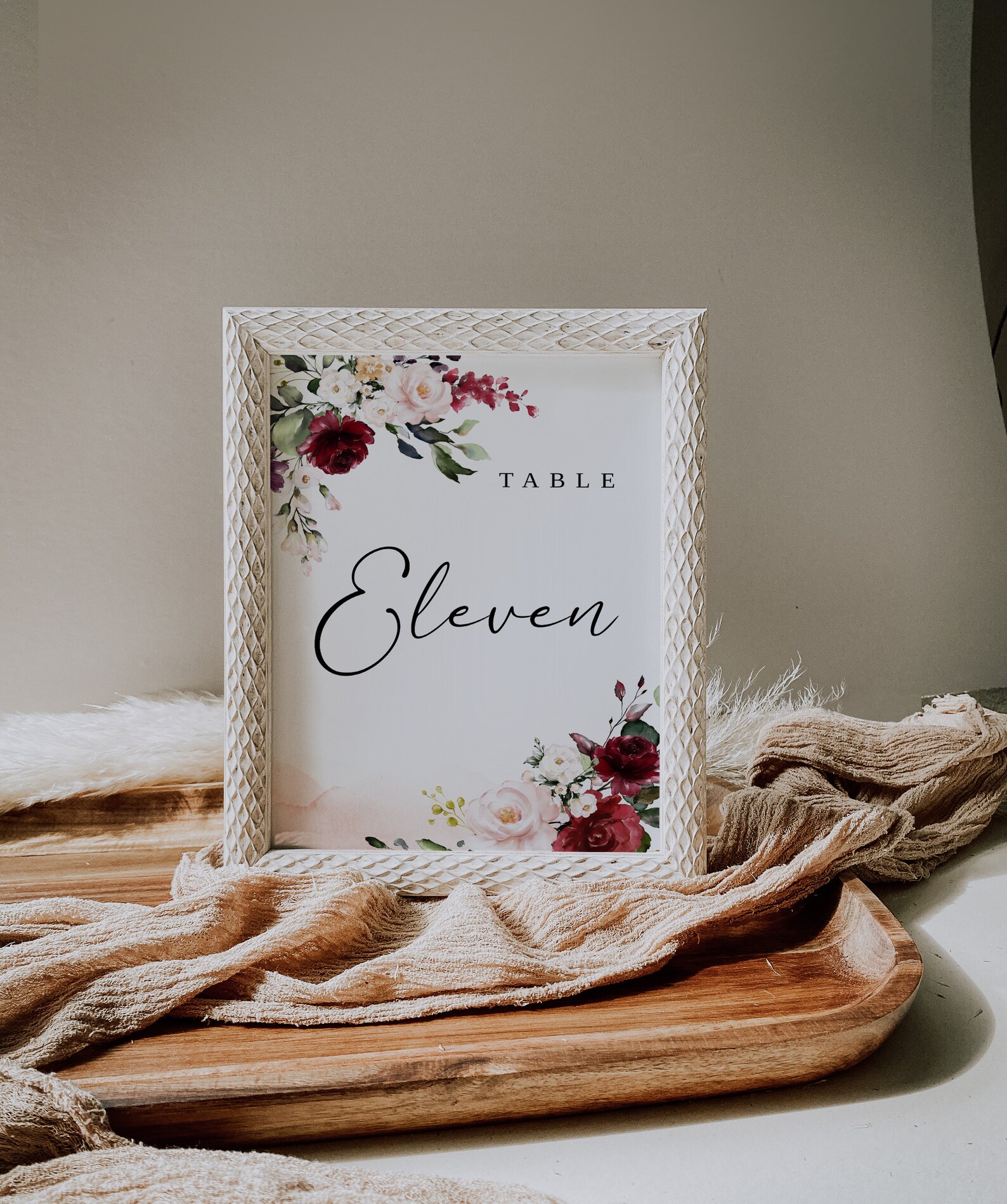 Boho Wedding Table Numbers Burgundy Blush Table Numbers - Etsy