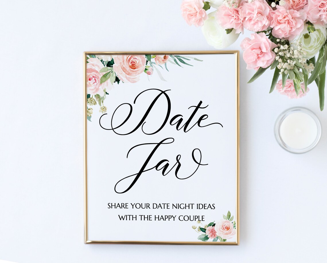 Date Jar Sign Bridal Shower Sign Printable Sign Template - Etsy