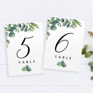 Greenery wedding bundle, Seating chart sign, Welcome sign, Menu, Place cards, Table numbers, Eucalyptus wedding stationery EUC020 image 6