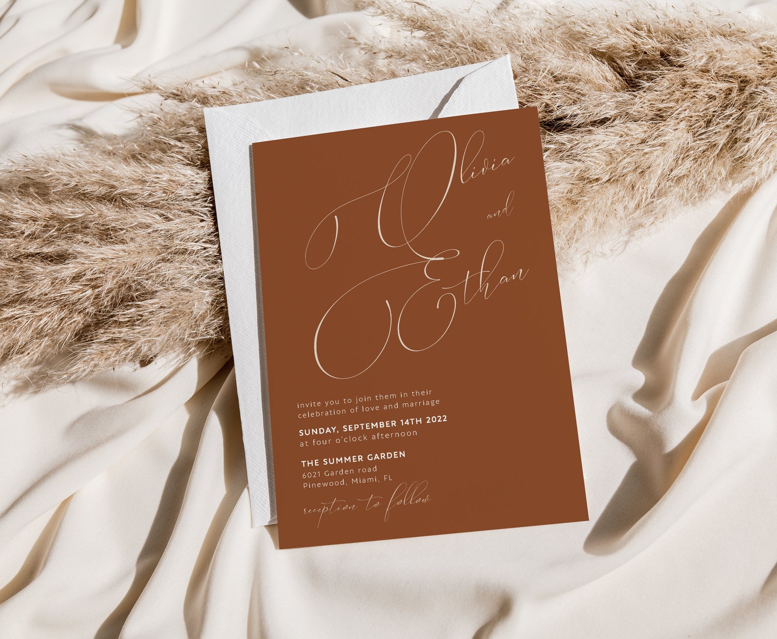 Terracotta wedding invitations set Wedding invitation Etsy