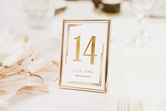 Gold Table Numbers Table Number Template Printable Table | Etsy