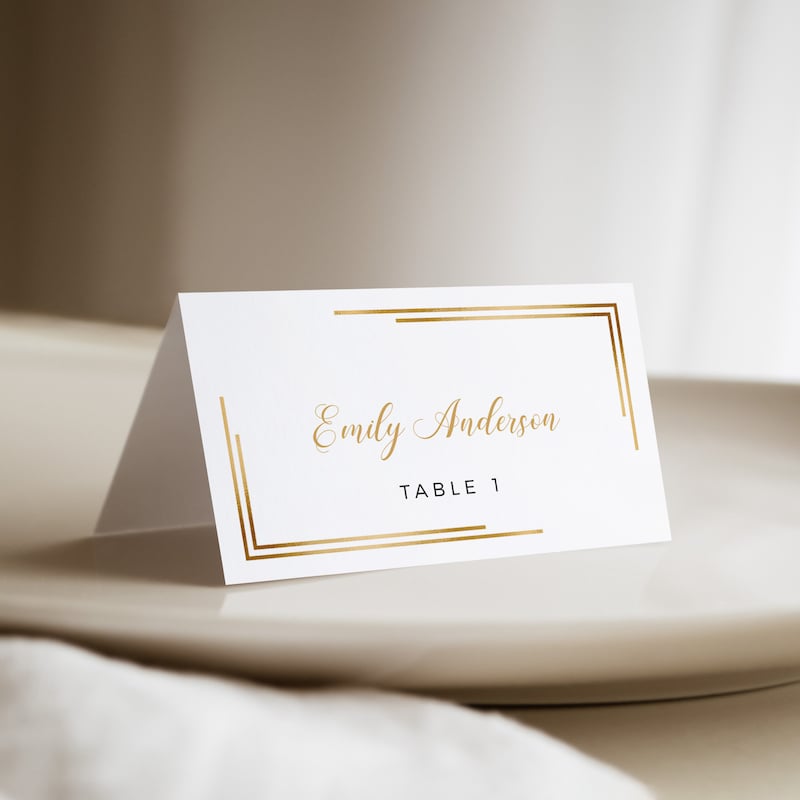 Gold Place Card - Etsy