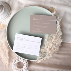 arch beige wedding invitation set