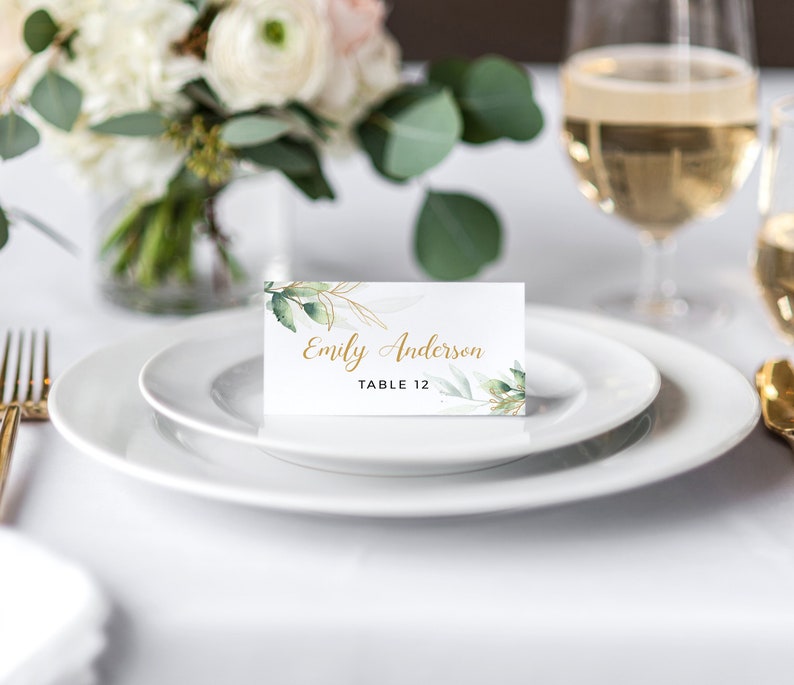 Elegant Place Cards Template Wedding Tent Cards Name Cards - Etsy