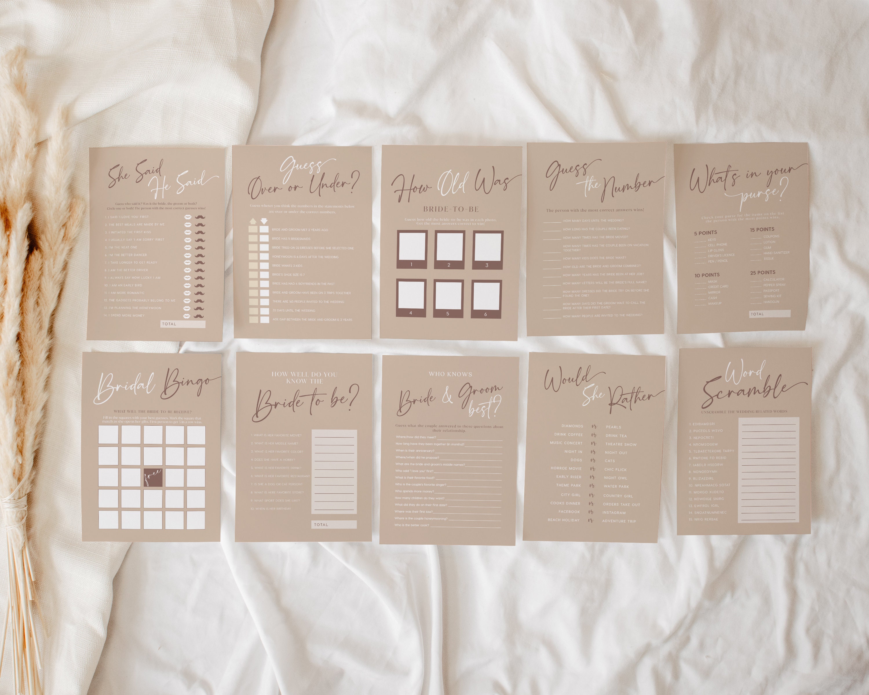 Bridal Shower Games Bundle 10 Bridal Shower Games Printable - Etsy
