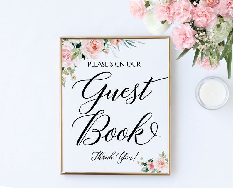 Guest Book Sign Template Printable Wedding Guest Book Sign Etsy