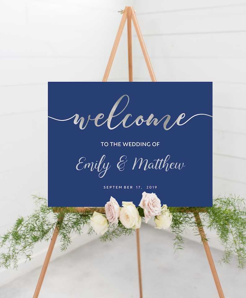 Navy Sign Wedding Sign Template Navy and Etsy