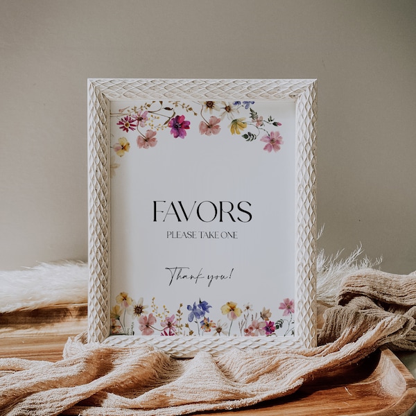 Favors Sign template, Wedding Favors sign, Floral wedding sign, Floral Favors sign template #Petra