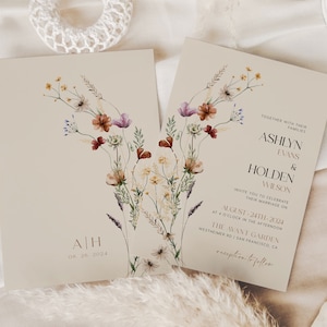 elegant floral wedding invitation