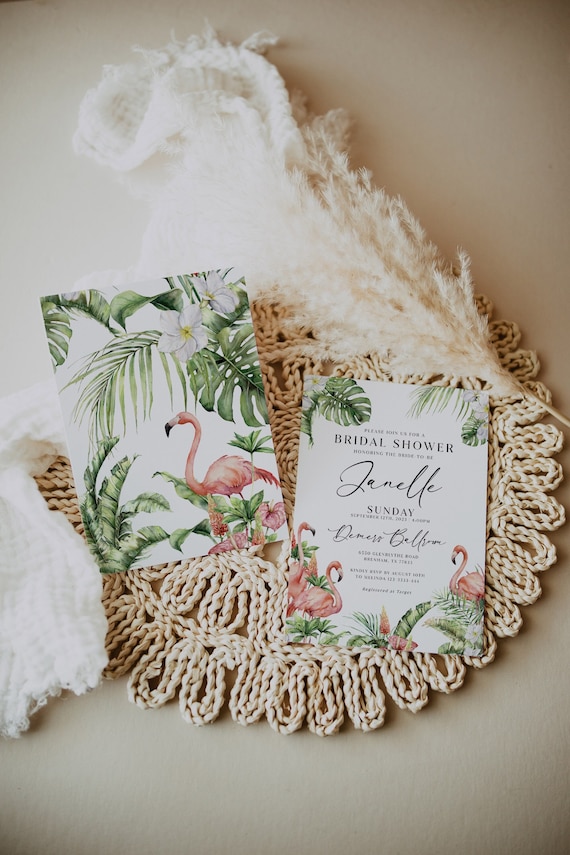 Bridal Shower Tropical Invitation Template Bridal Shower Etsy