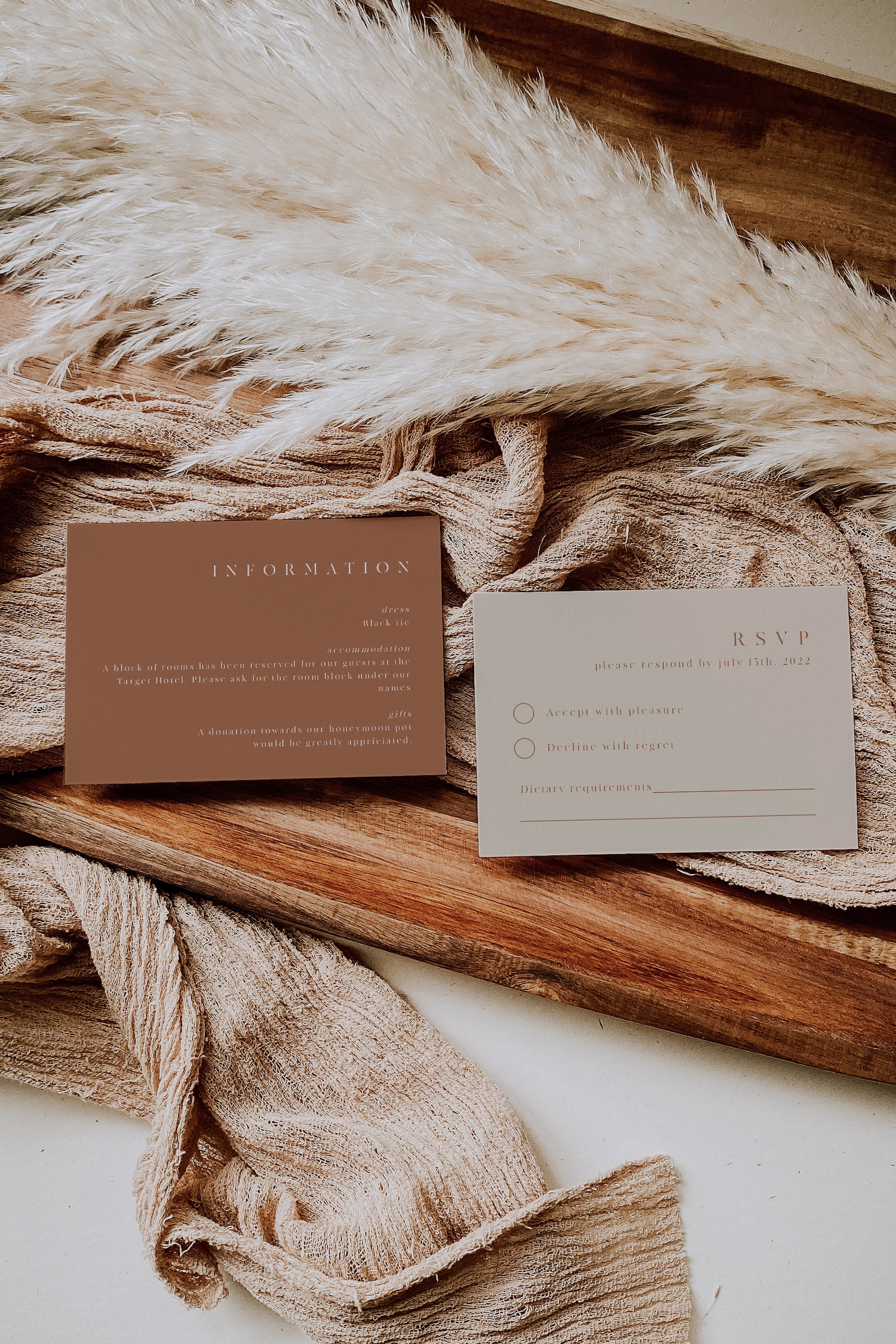 Terracotta wedding invitation suite Modern wedding invitation | Etsy
