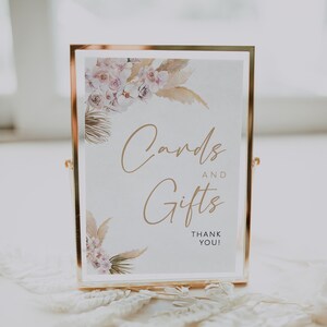Cards and Gifts Sign, Wedding Sign Template, Boho Wedding Sign Template ...