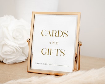 Cards and gifts sign, Gold wedding sign, Wedding sign template, Wedding signs gold, Wedding cards and gifts sign #NEAGOLD