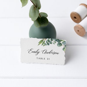 Greenery wedding bundle, Seating chart sign, Welcome sign, Menu, Place cards, Table numbers, Eucalyptus wedding stationery EUC020 image 8