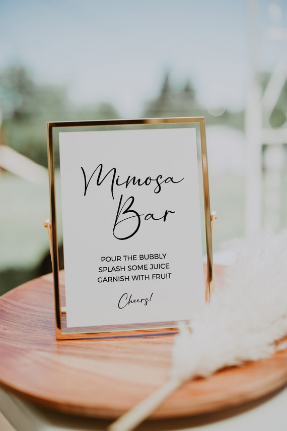 Custom Mimosa Bar Sign, Bridal Shower and Wedding Bar Menu Sign and  Cocktail Bar Sign for wedding and special events