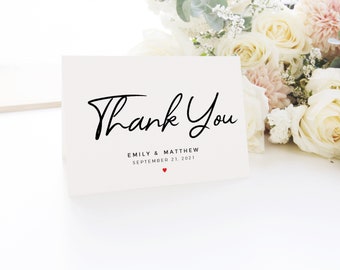 Moderne schlichte Dankeskarten, Dankeskarten, Dankeskarten, Elegante Dankeskarten für Geschäft, Hochzeit, Babyparty