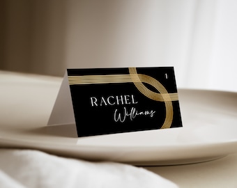 Place card template, Gold place card template, Wedding place cards, Modern place cards #goldarch