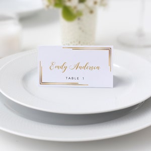 Gold Place Cards, Gold Name Cards, Place Card Templates, Tent Card ...