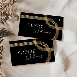 Place Card Template, Gold Place Card Template, Wedding Place Cards ...