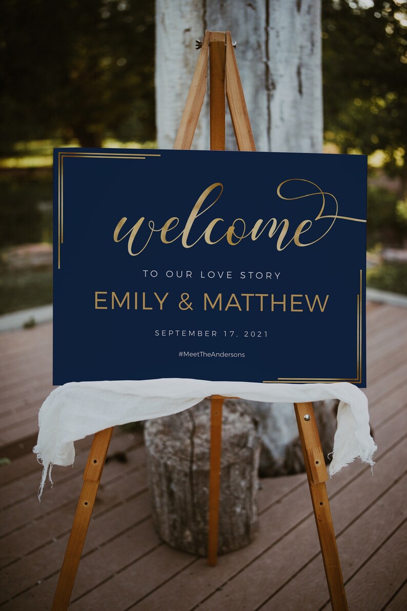 Sign Template Wedding Sign Navy Sign Etsy