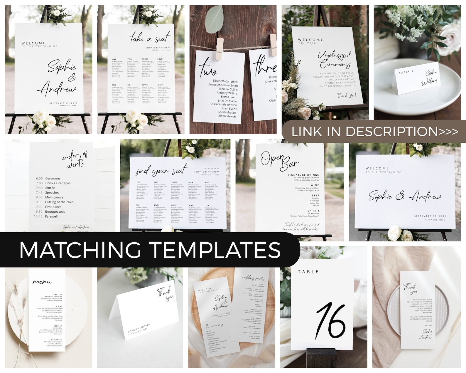 Seating cards template Wedding seating chart cards MIN020VSD Etsy Seating cards template Wedding seating chart cards MIN020VSD Etsy